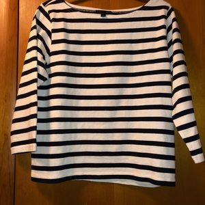 J CREW-NAVY ANS WHITE STRIPPED TOP